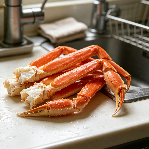 Fresh-Frozen Crab Legs On Ice
